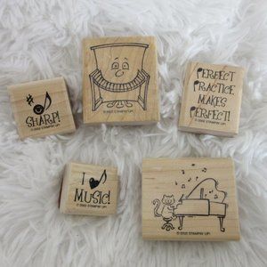 Stampin' Up! Music Stamps Set of 5 Vintage 2002 Brand New
